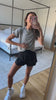 everyday cropped tee in boulder grey tried on my lauren kay sims with performance shorts